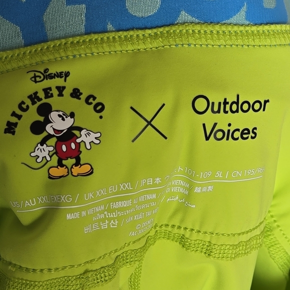 Outdoor Voices X Disney Snacks Shorts Goofy Lime Green - Picture 9 of 14
